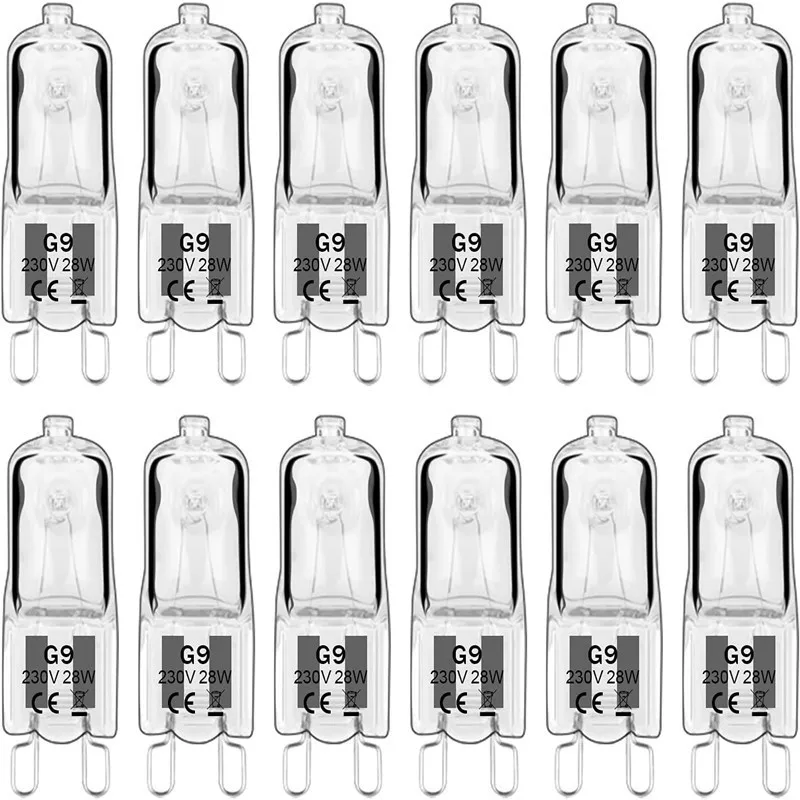 Sprzedaż hurtowa 10PCS G9 220V 20W 25W 40W eko żarówki halogenowe kapsułka żarówki ledowe włożona koraliki kryształowa lampa halogenowa żarówka