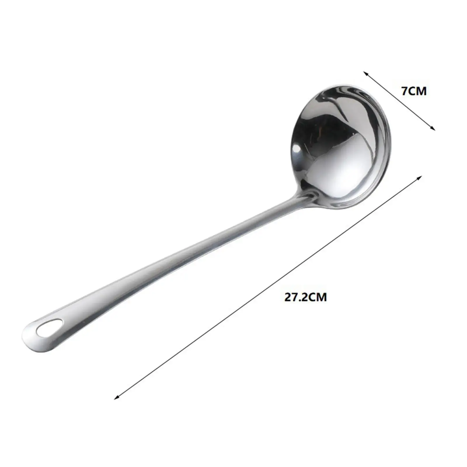 Soup Ladle Spoon Stainless Steel Long Handle Serving Spoon for Salad Dressing Gravy Sauces Pancake Batter Home