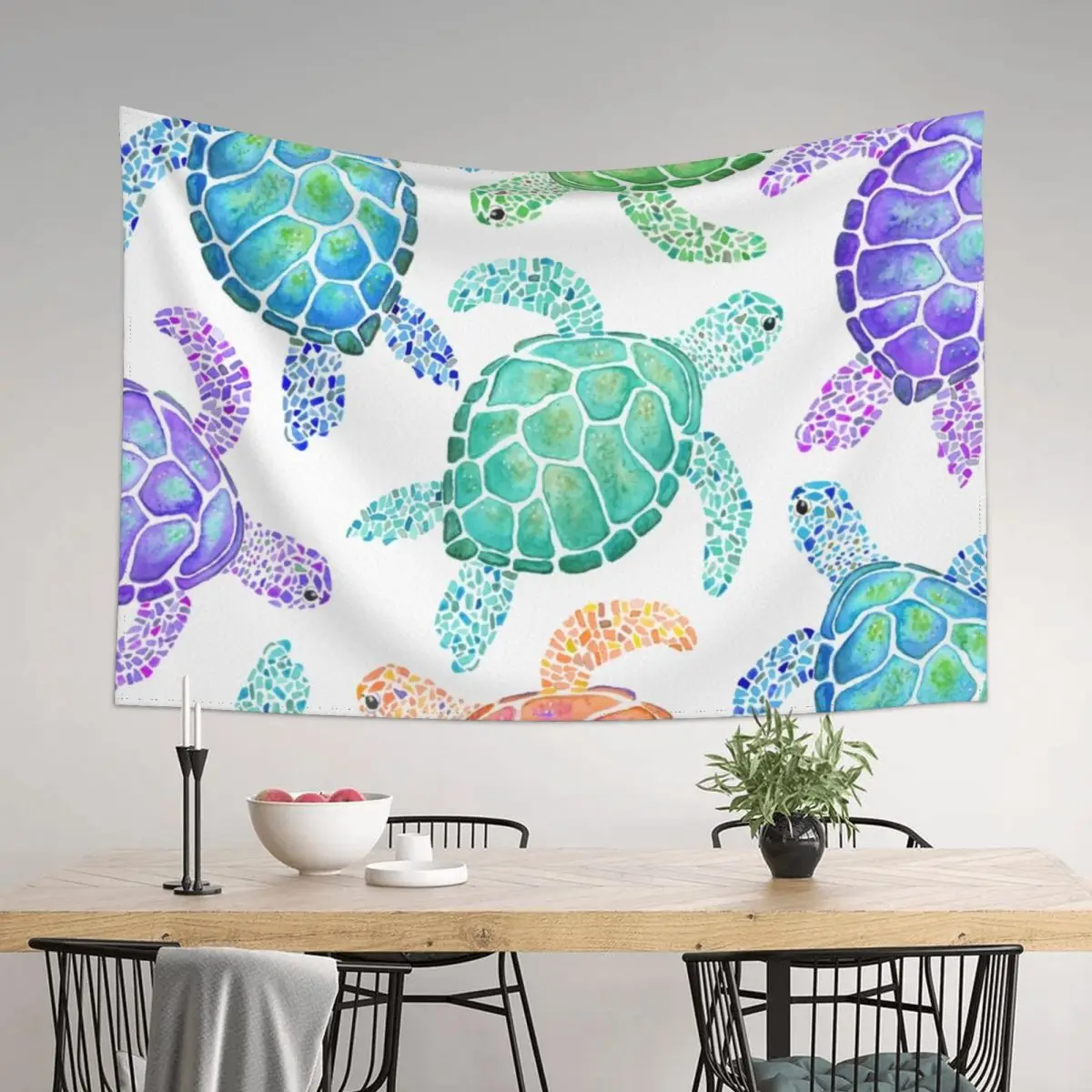 

Turtle pattern (colour) Tapestry Decorative Wall Murals Decorations For Room Room Decoration Korean Style Tapestry