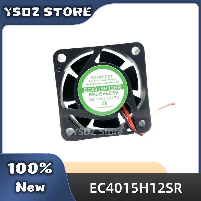 100%New 4015 40mm Fan 4cm 12V EC4015H12SR EverCool 2-Wire 3-Wire 0.17A CPU Cooling Fan Machine Tool IPC Mini Cicro Cooler