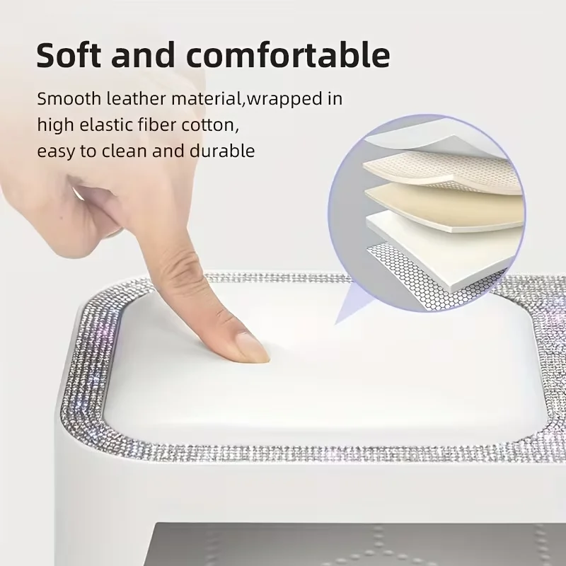 Profesjonalna lampa do paznokci z zasilaniem USB, podpórką pod ramię i wyświetlaczem LCD, ładowalna suszarka do paznokci