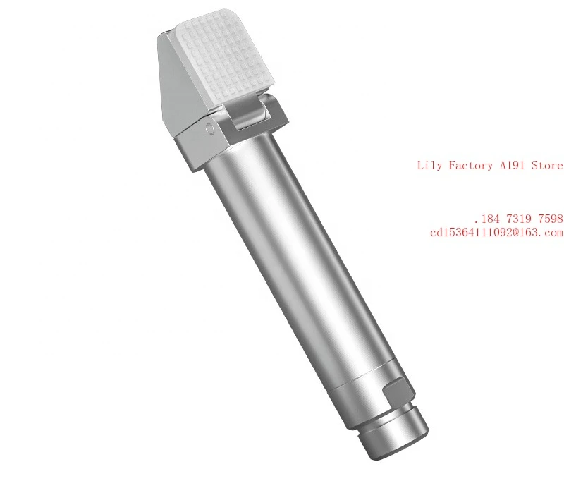 

Industrial manipulator rotates pneumatic finger holder cylinder at a 90-degree angle with silicone pad for clamping plastics