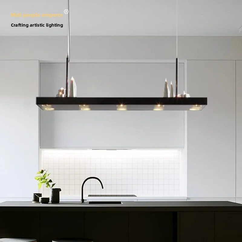 Designer creative design accent bar chandelier Nordic postmodern candle long restaurant chandelier custom lamp