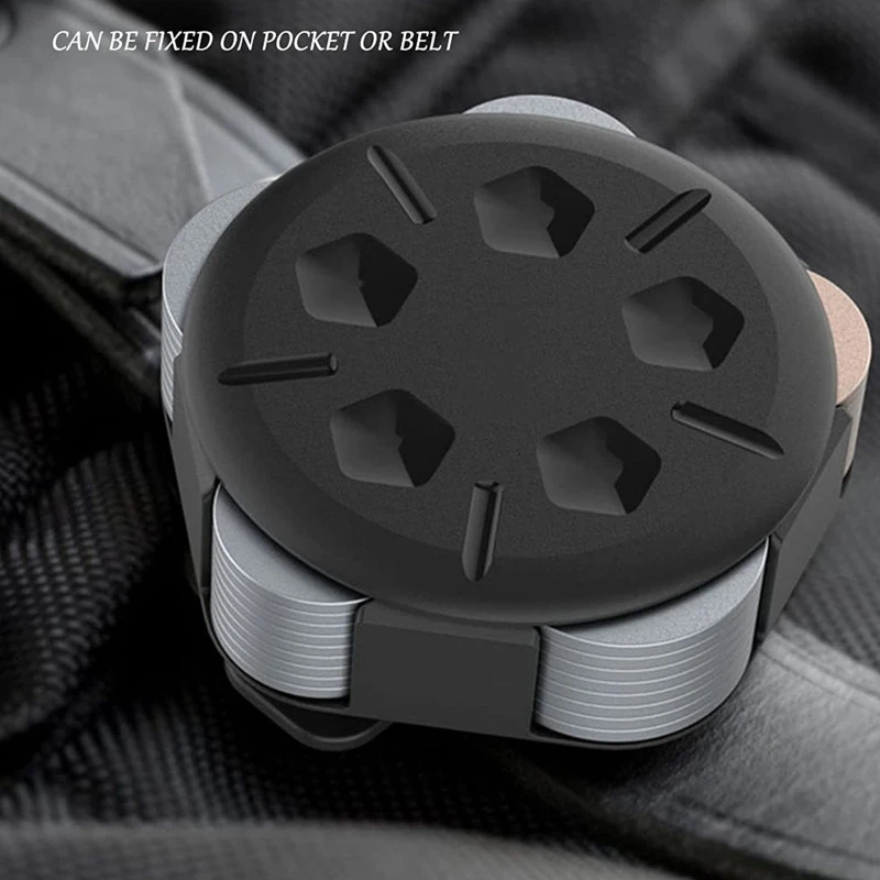 Portable Coin Holder with Belt Clip for Car Change for Case Coin Storage Box 5-grid Fits Quarter Nickel Penny