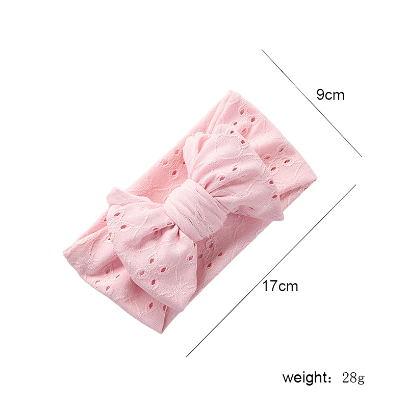 Newborn Baby Cute Hair Band, Embroidered Lace Hollow Hole Stretch Bow Headband Photo Props Birthday Present