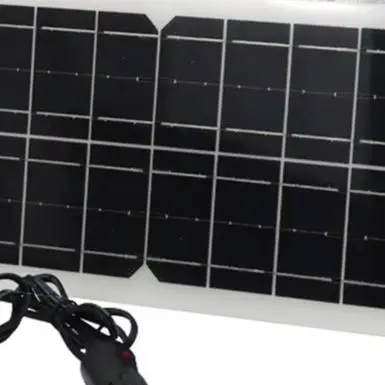 10W 12V Monocrystalline Solar Panel with Overcharge Protection for Cars Boats RVs Motorcycles USB1 USB2 TYPE C DC Output