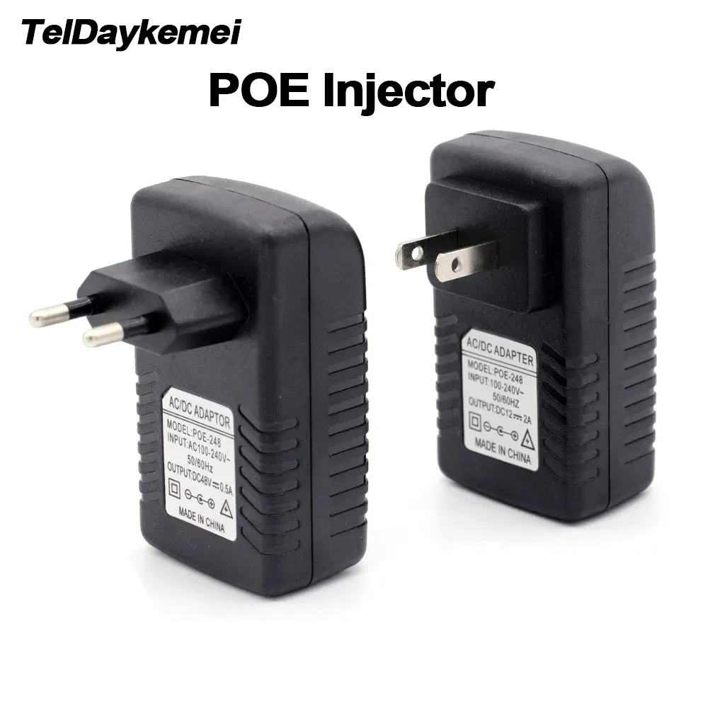 POE Injector 12V 15V 24V 48V EU US Plug For CCTV IP Camera Power Supply Ethernet Adapter Phone AP