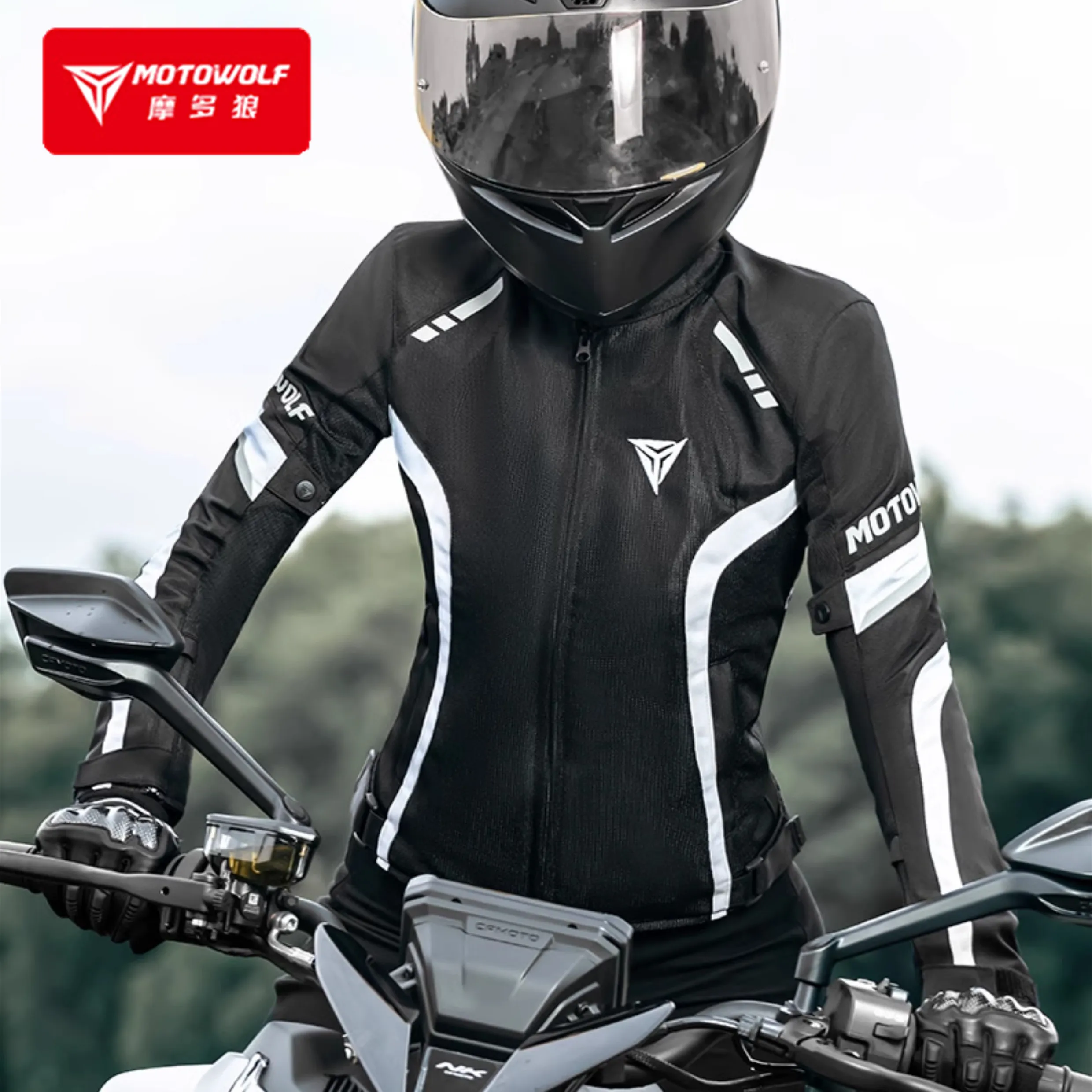 

Motorcycle Riding Suit Women Summer Breathable Mesh Anti-fall Cycling Commuter Top Racing Suit Motorbike Jacket Chaqueta Moto