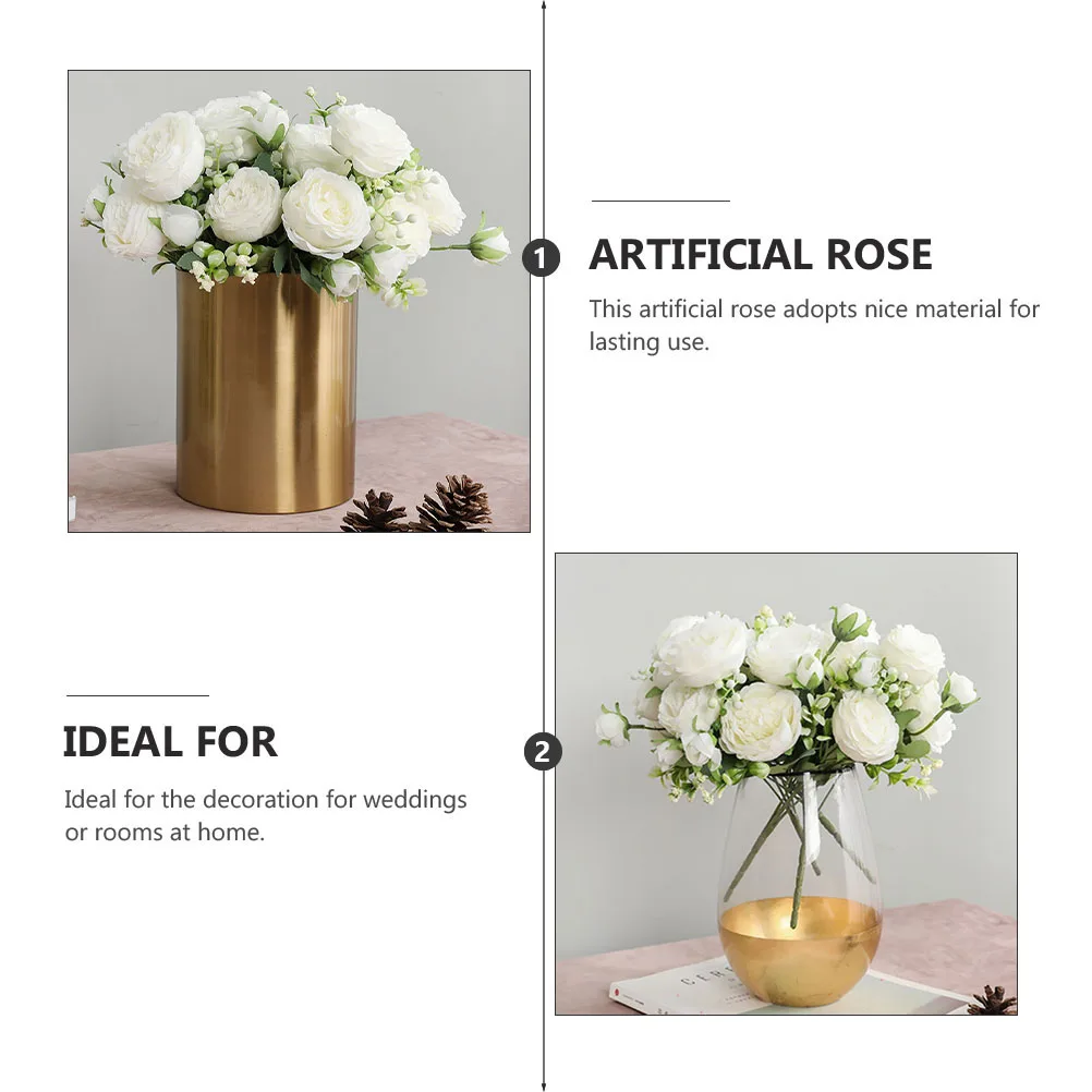 

1pc Artificial Rose Bouquet Home Decor Wedding Party Table Valentine Ornaments Branches Simulation Rose Artificial