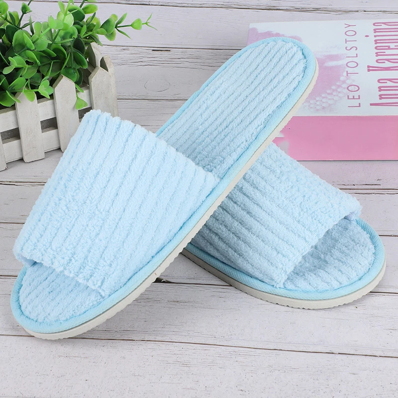 10 Pairs/Lot Winter Slippers Men Women Kids Disposable Hotel SPA Home Slides Travel Sandals Hospitality Guest Footwear Shoes