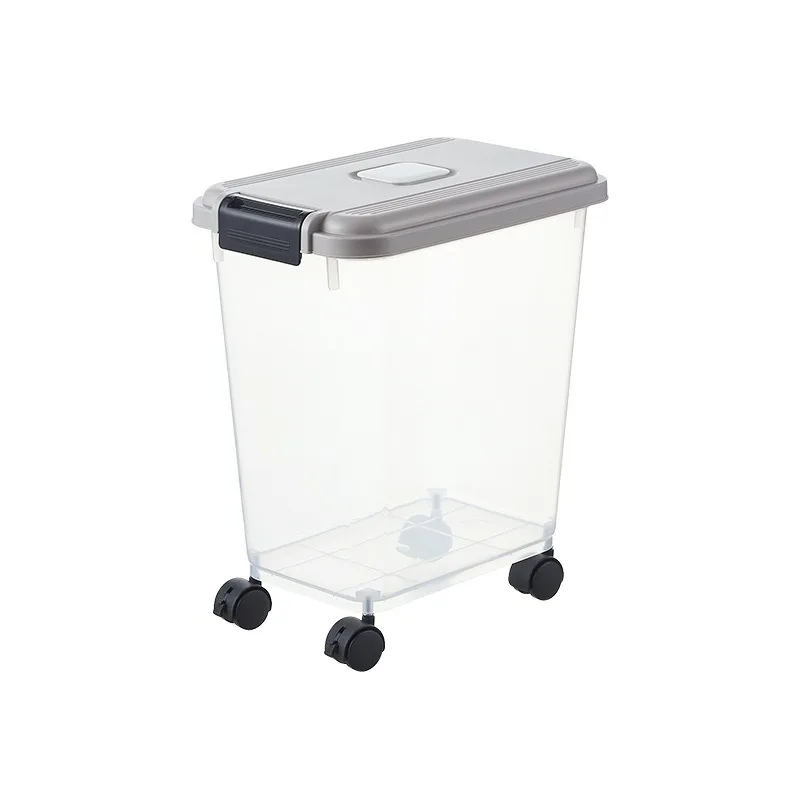 

Large Rectangle Plastic Dog Food Container Box With Wheel Classic Style Pet Food Storage Injection PP Technics go корм для собак