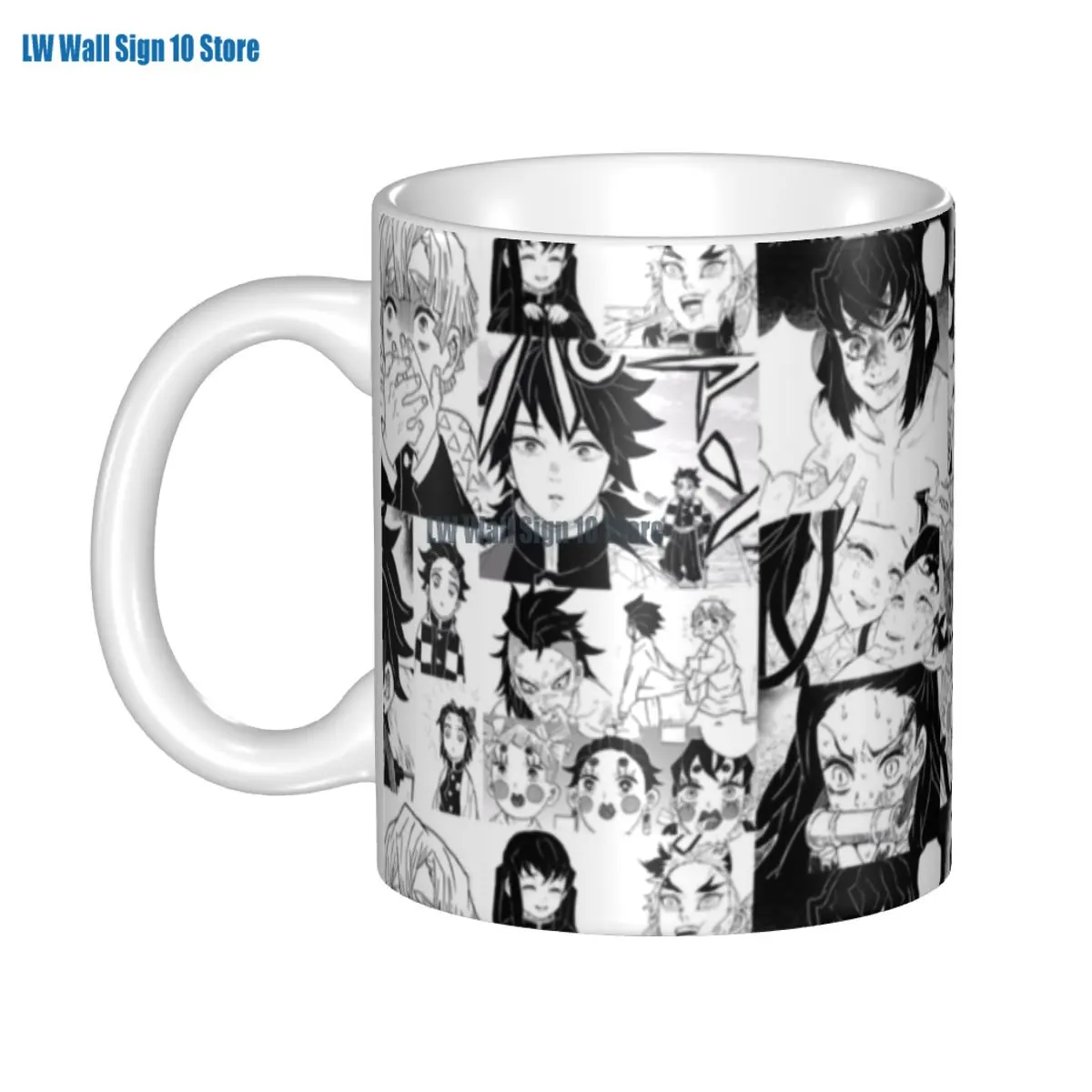 DIY Anime Kimetsu No Yaiba Ceramic Mug Custom Demon Slayer Manga Coffee Cup Creative Gift Outdoor Work Camping Cups And Mugs