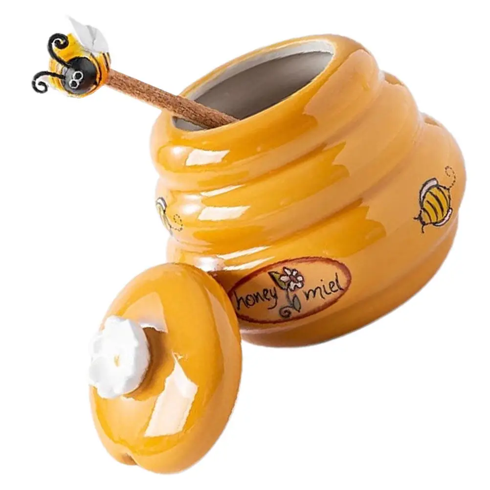 

Набор из 1 керамического контейнера для меда объемом 140 мл: прочный, износостойкий материал, удобное хранение, незаменимая вещь для кухни, с ложкой-дозатором.