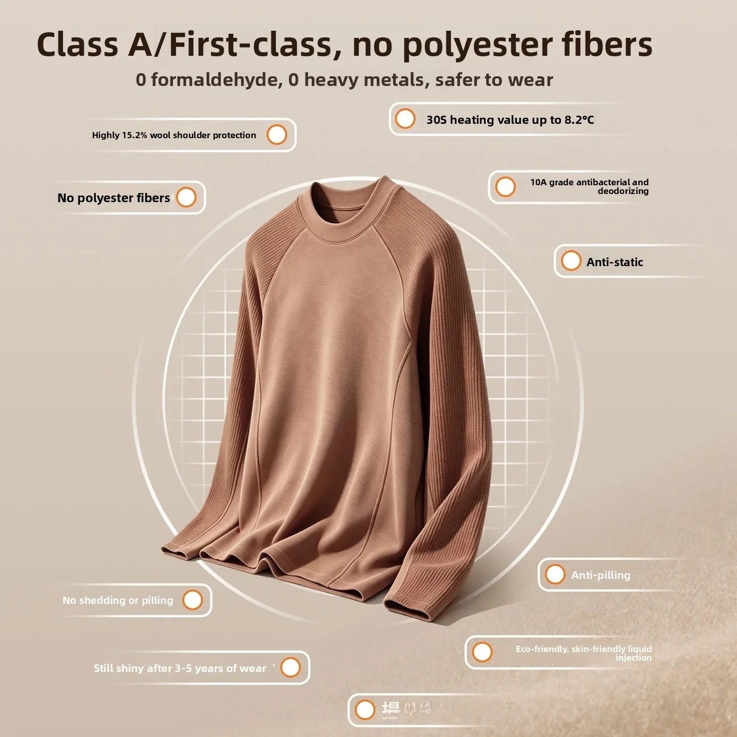 Men's round Neck Long Sleeve Thermal 3D Tailored T-Shirt Casual Versatile Base Layer Shirt for Autumn Winter Warmth Storage