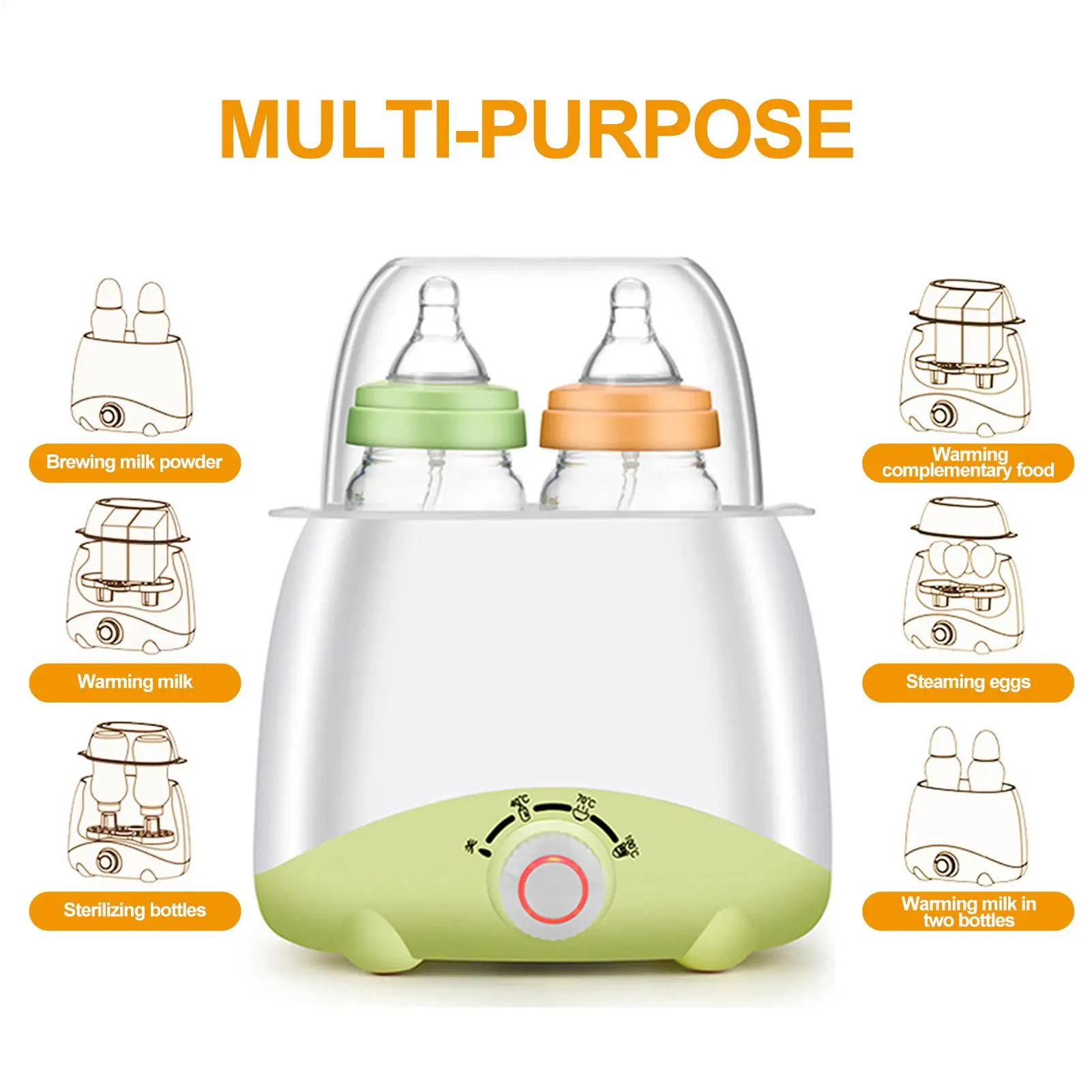 Sterilizzatore multifunzione per scaldabiberon Scaldalatte a riscaldamento rapido con controllo accurato della temperatura Latte materno o formula