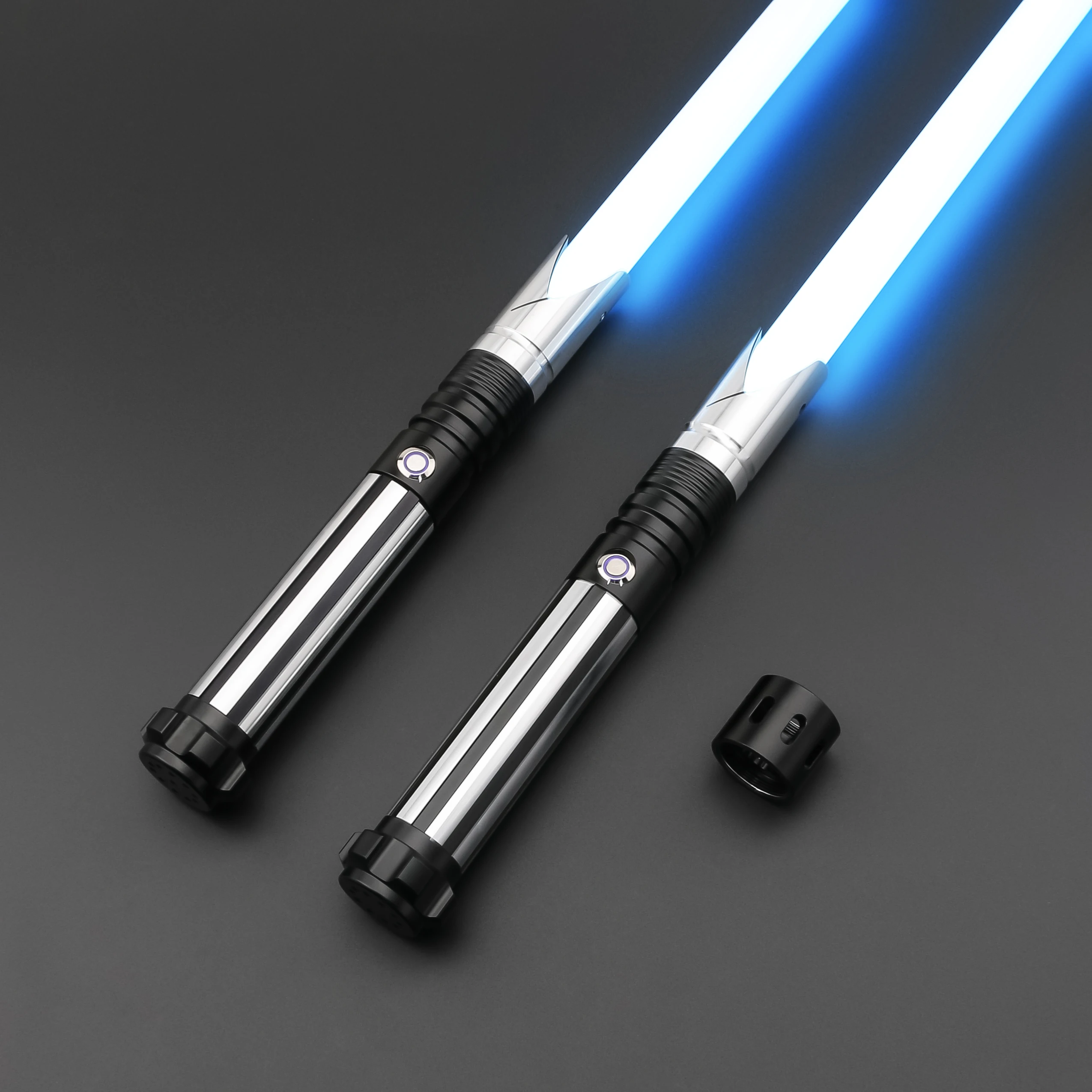 TXQSABER Smooth Swing Lightsaber Neo Pixel SNV4 RGB Double Bladed Heavy Dueling Laser Sword Metal Hilt Blaster Jedi Cosplay Toys