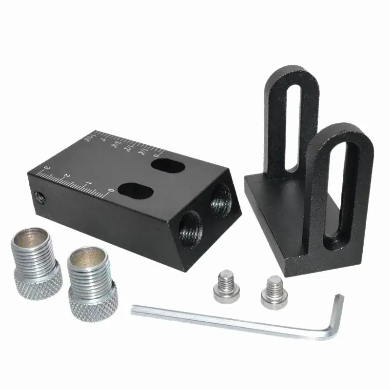 15PCS Pocket Hole Jig Kit, 15 Degree Woodworking Inclined with 6/8/10mm Drive Adapter for Angle Drilling