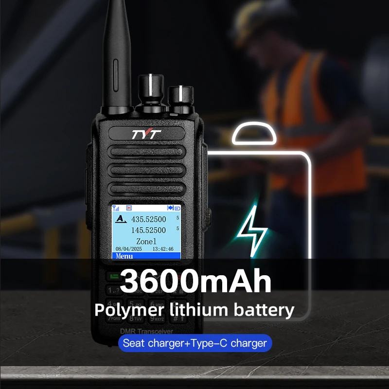 TYT MD-UV390PLUS DMR Digital Walkie Talkie 3600mAh MD-UV390 PLUS Waterproof GPS Dual Band MD UV390 PLUS AES256 Encryption Radio