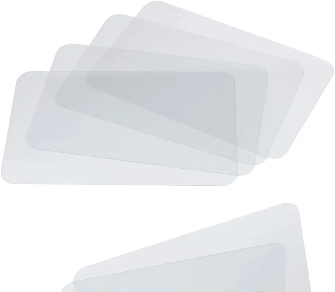

Clear Plastic Placemats Set of 4 - Vinyl Table Protector for Dining, Kitchen, Office, Painting Table, Shelves - Heat Resistant,