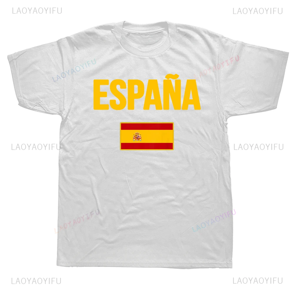 Funny Printed Espana Spanish Flag Spain Graphic T Shirt Summer Streetwear Short Sleeve Mens Clothing Hip Hop Fahsion T-shirt