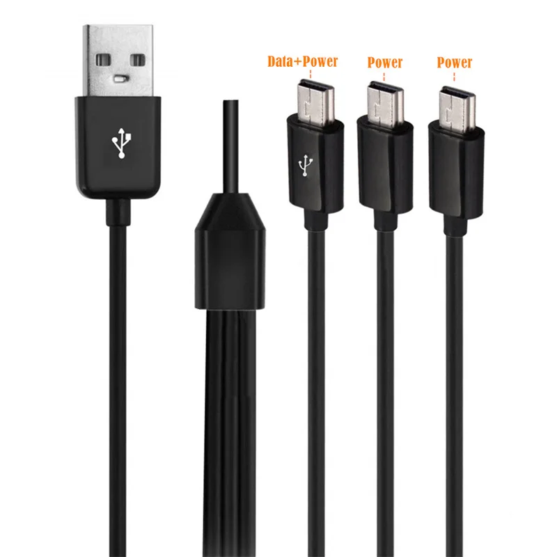 USB2.0 Type A Male to 3 Mini USB B Male 5 pin Data Charge Connector Cable 480Mbp Sync Power Cable Splitter for Phone High Speed