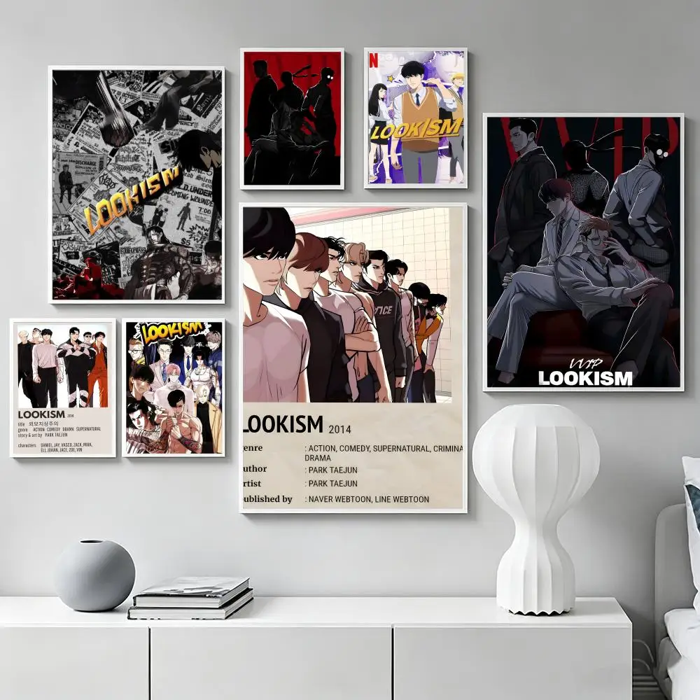 Manhwa L-Lookism Poster Premium Art Wall Decor, Simple Ornament for Living and Leisure Areas