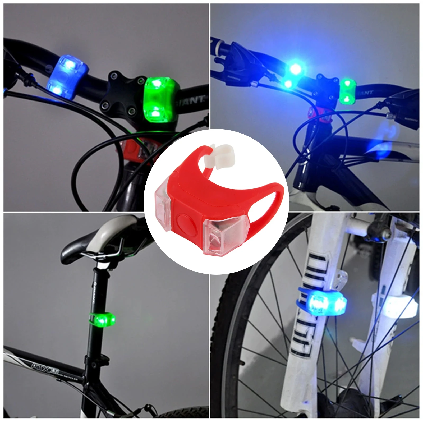 Bicycle Frog Taillight LED Silicone Bike Front Rear Light Night Flash Light Safety Warninglight Cycling Riding Bike Accessories