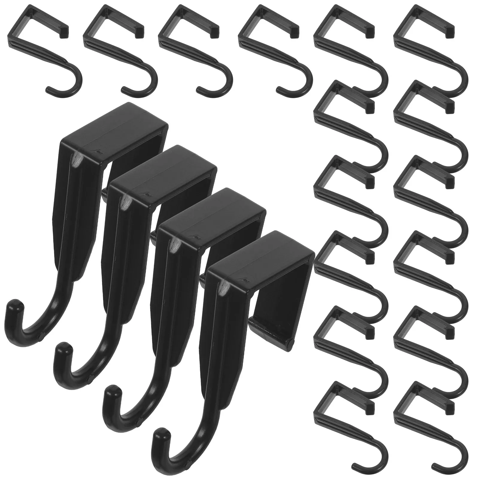 20Pcs Black Plastic Cubicle Hooks Clip on Panel Organizer Removable Office Divider Hooks for Hanging Bags Jackets Scarves Space