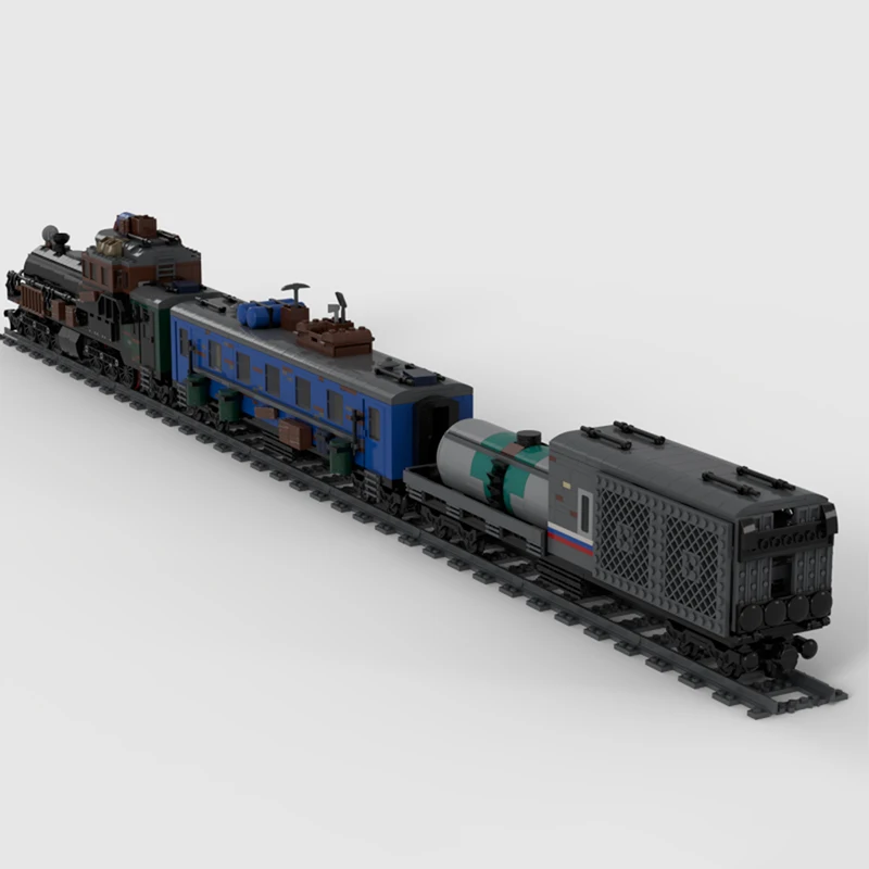 MOC Aurora Sci-Fi Post Apocalyptic Steam Train Model DIY Building Blocks Set Heavy Armored Locomotive Rail Bricks Toys Gifts