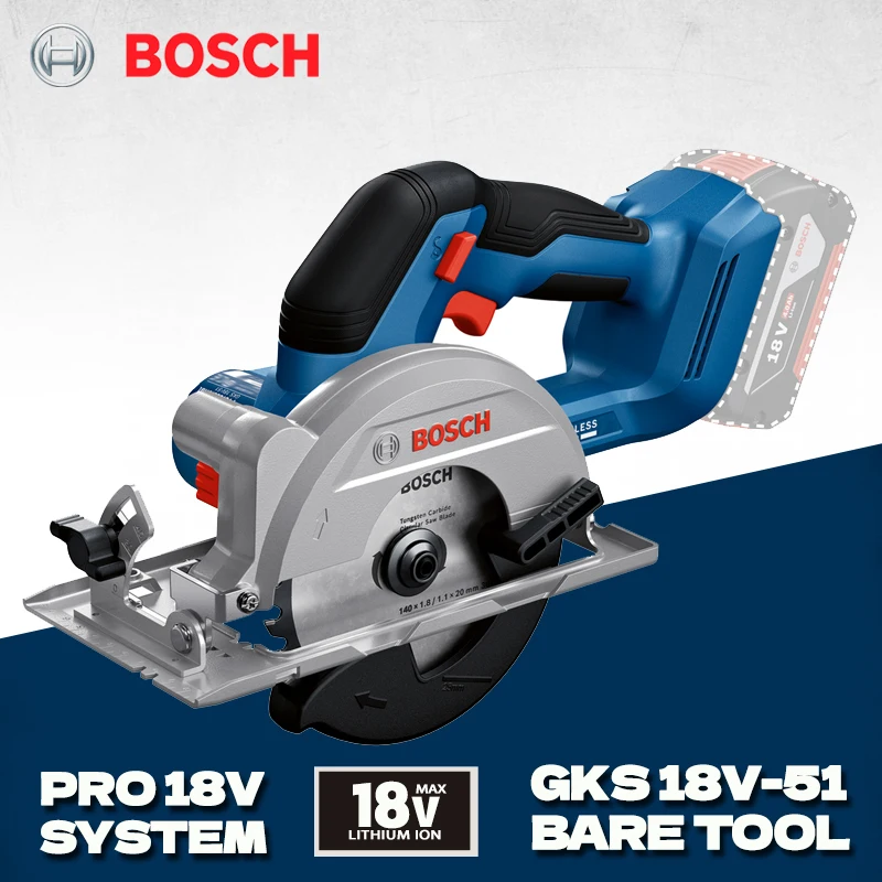 BOSCH GKS 18 فولت-51 منشار دائري لاسلكي 18 فولت احترافي 140 مللي متر منشار كهربائي آلة قطع النجارة Bosch GKS18V-51 #1