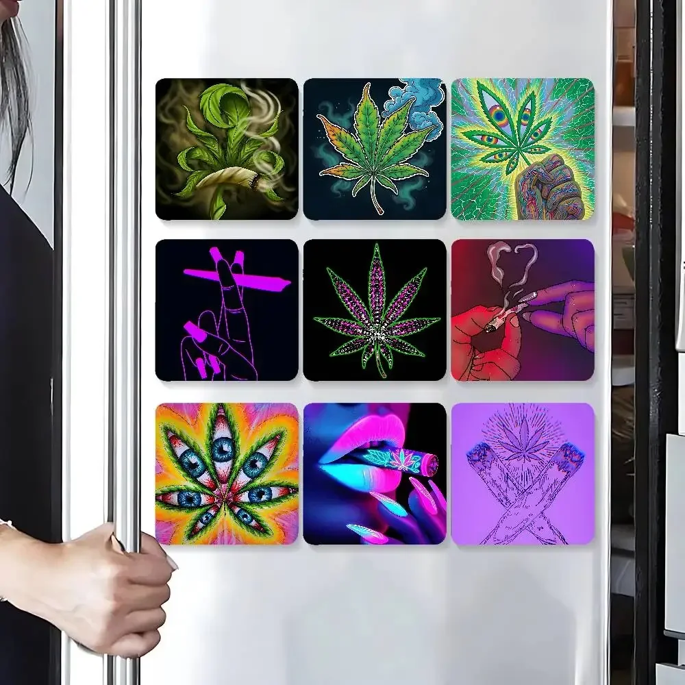 Leaf Weed 420 Smoking Refrigerator Magnets Cute Cartoon Magnetic Personality Decorations Creative Gifts