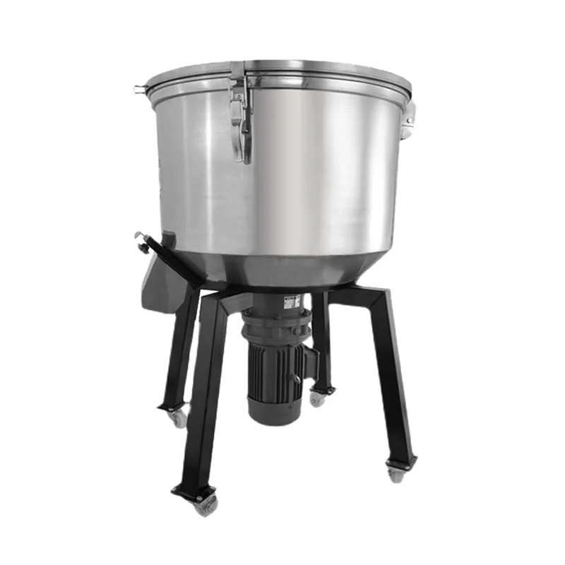 Stainless Steel Compact 50kg Double-Screw Conical Pellet Mixer | for Small-Batch Plastic Manufacturing | Auto-Discharge Cleaning