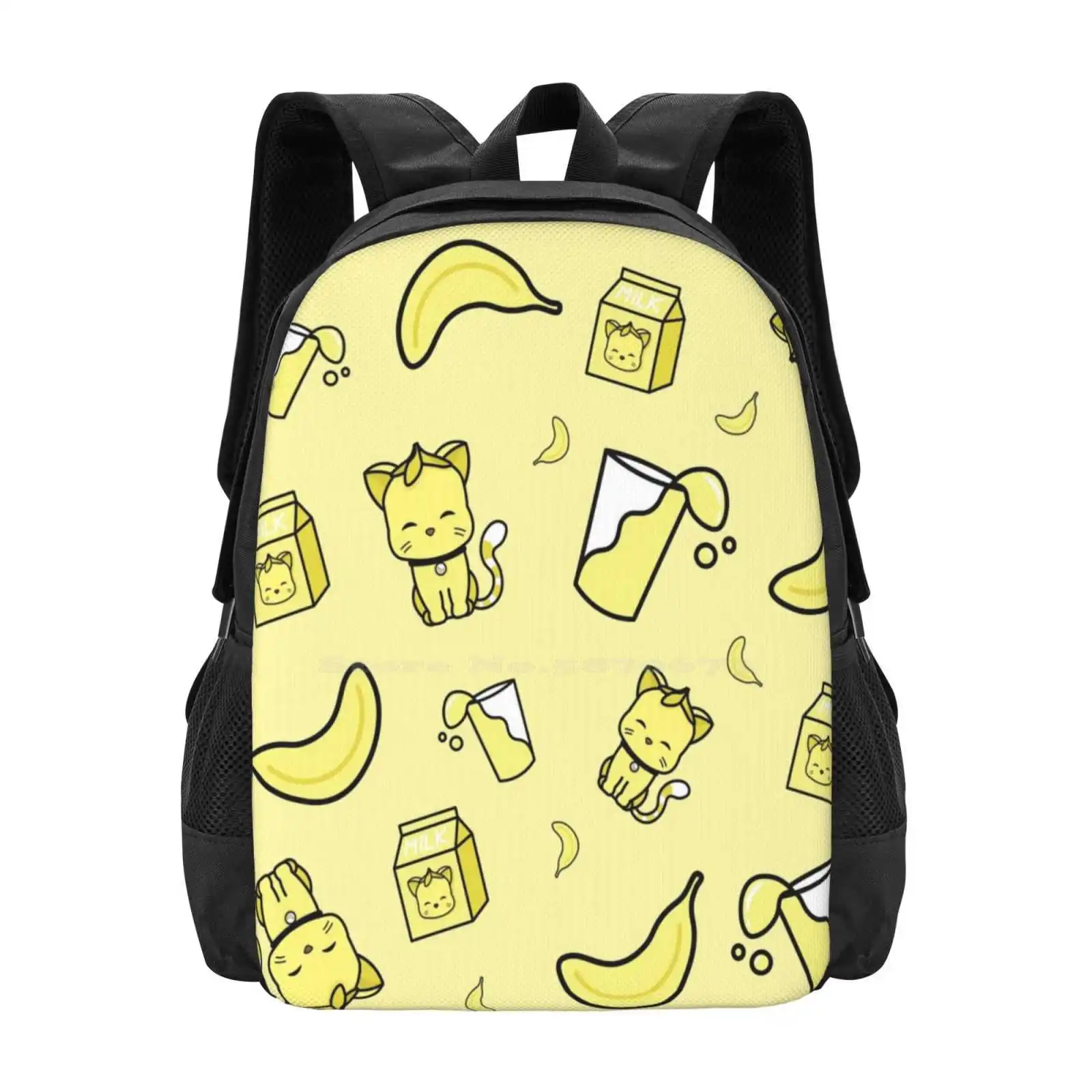 Banana Meow Design Hot Sale Backpack Fashion Bags Cat Flavored Meow Kitten Banana Yellow Enaka Original Enaka _ Irasuto