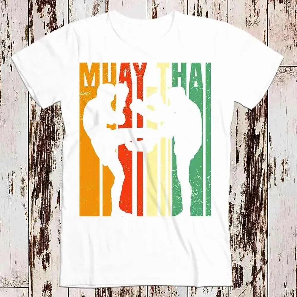 Muay Thai Kickboxing Kicboxer Boxing GYM T Shirt Meme Funny Vintage Gamer Cult Movie Music Adult Top 8040