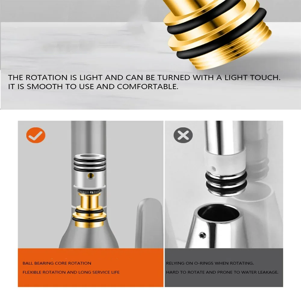 Gray Pull Out Kitchen Faucet Deck Mounted Flexible Hot And Cold Water Kitchen Sink Mixer Tap With Stream Shower Modes