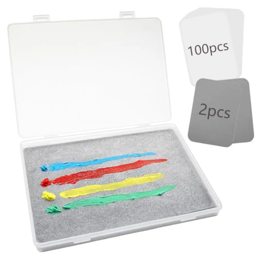 

Stay Wet Palette for Acrylic Painting, Wet Pallets for Painting Miniatures Include Wet Pallete Tray, 2 Pcs Sponges and 100 Pcs