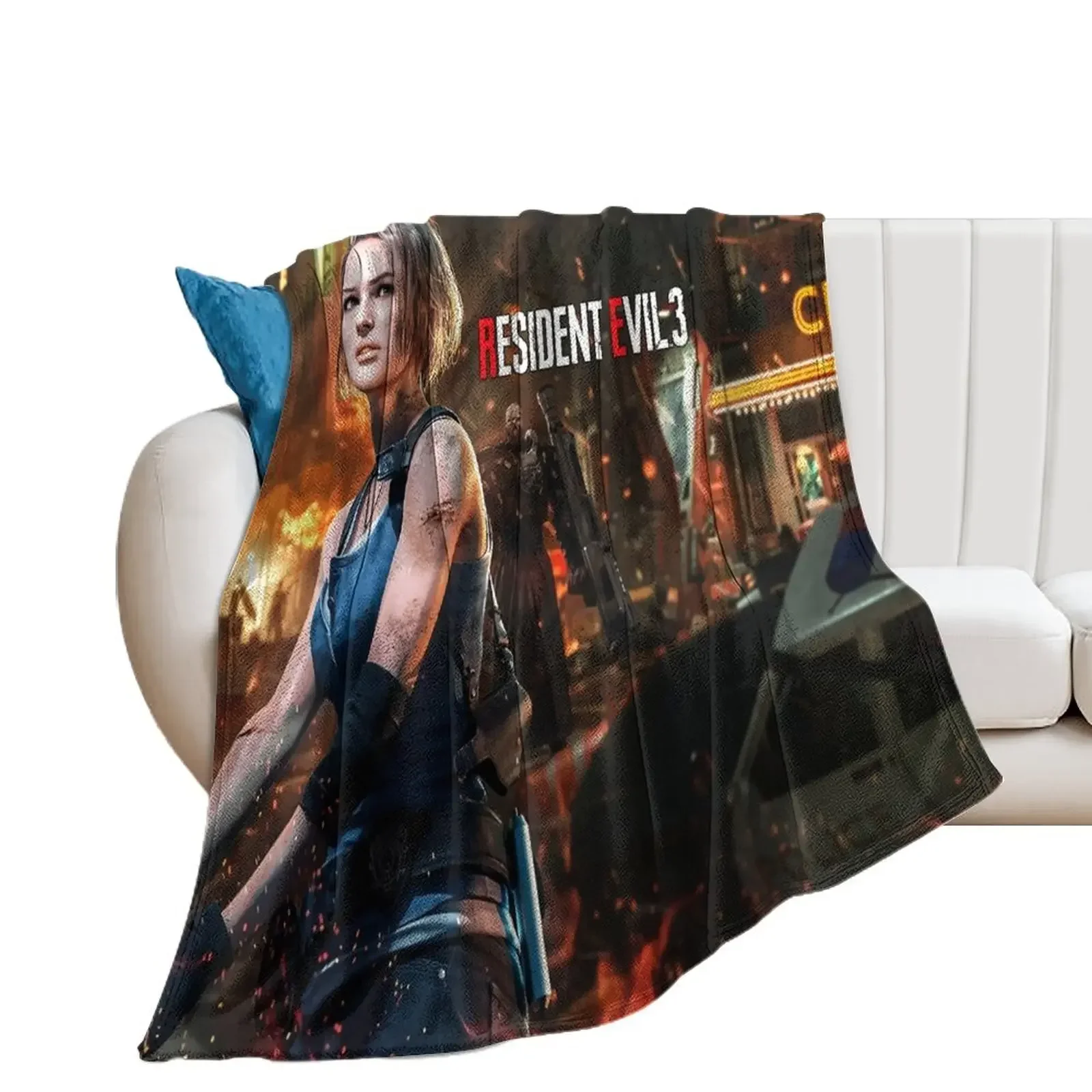 

Jill valentine racoon Throw Blanket Plush Beach Blankets