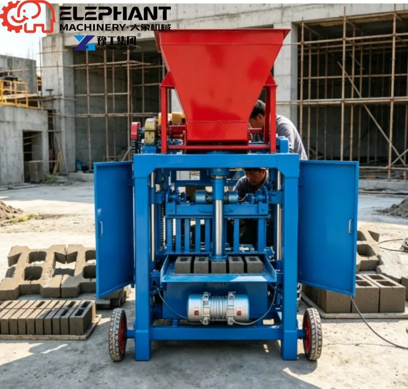 Industrial Semi-Automatic Paving Brick Machine, Factory Cement Block Making Equipment For On-site Construction
