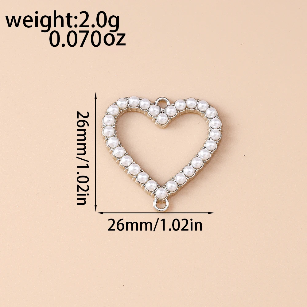 Leslie 10 Stück gold- und silberfarbene exquisite Kristall-Hohlherz-Anhänger für Halskette, Armband, Schmuckherstellung, handgefertigte Accessoires – Detail 7