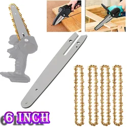 6 Inch Mini Chainsaw Chain with Bar Guide 1/4
