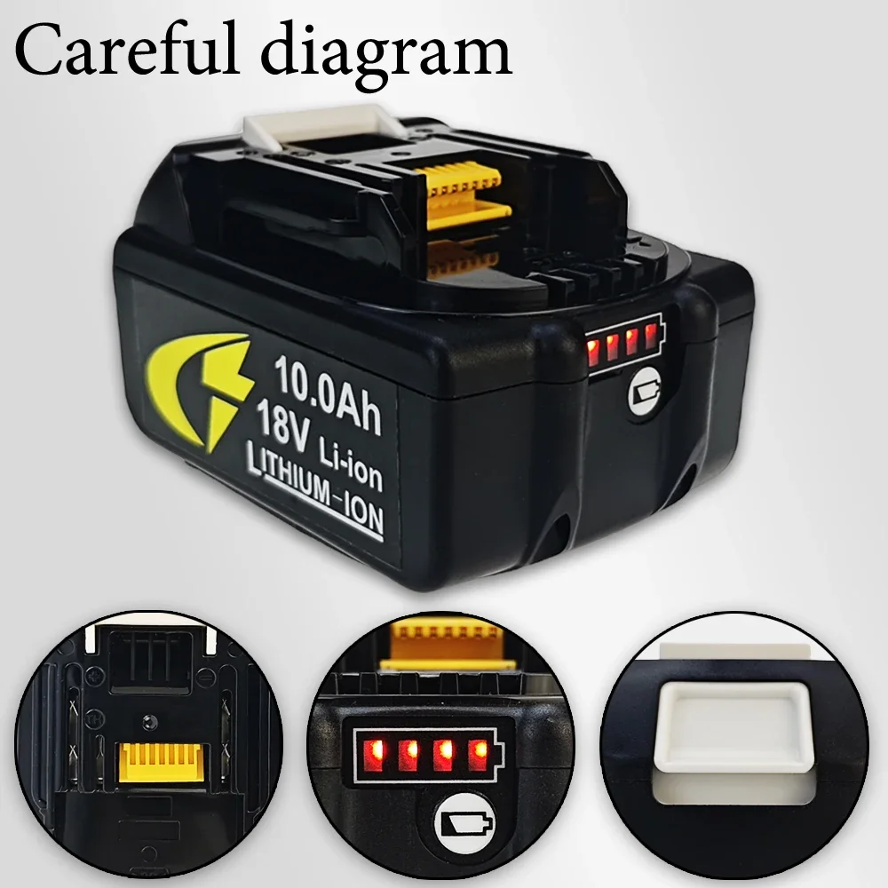 

for Makita 18V 10000mAH Battery BL1830B BL1850B BL1850 BL1840 BL1860 BL1815 Replacement Lithium Battery