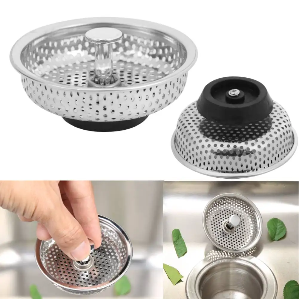 

Stainless Steel Mesh Sink Plug Full Hole Sink Food Catcher Basket Bathtub Drain Strainer for Intercept Hair Food