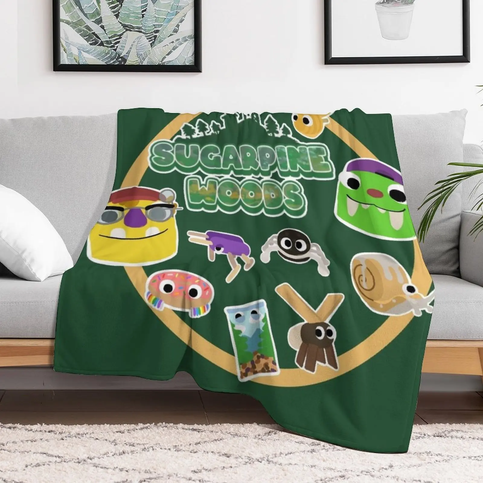 Sugarpine Woods Bugsnax Characters Kinda bug, Kinda Snack Bookbag Bugsnax Snax and Grumpus Throw Blanket Hairy Blankets