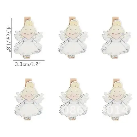 6pcs/lot Christmas Wooden Clips Santa Snowman Deer Shape Christmas Party Photo Clips Clothespins New Year Decoration Photo Pegs