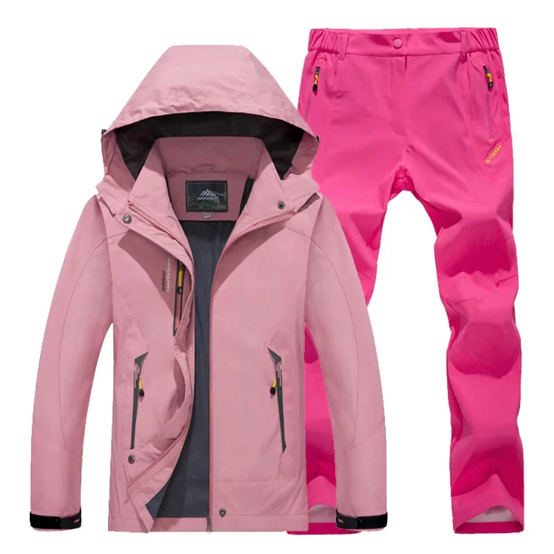 

Woman Spring Coat Pants Trekking Hiking Fishing Outdoor Set Sports Single Jacket And Quick-Drying Trouser Camping Suit