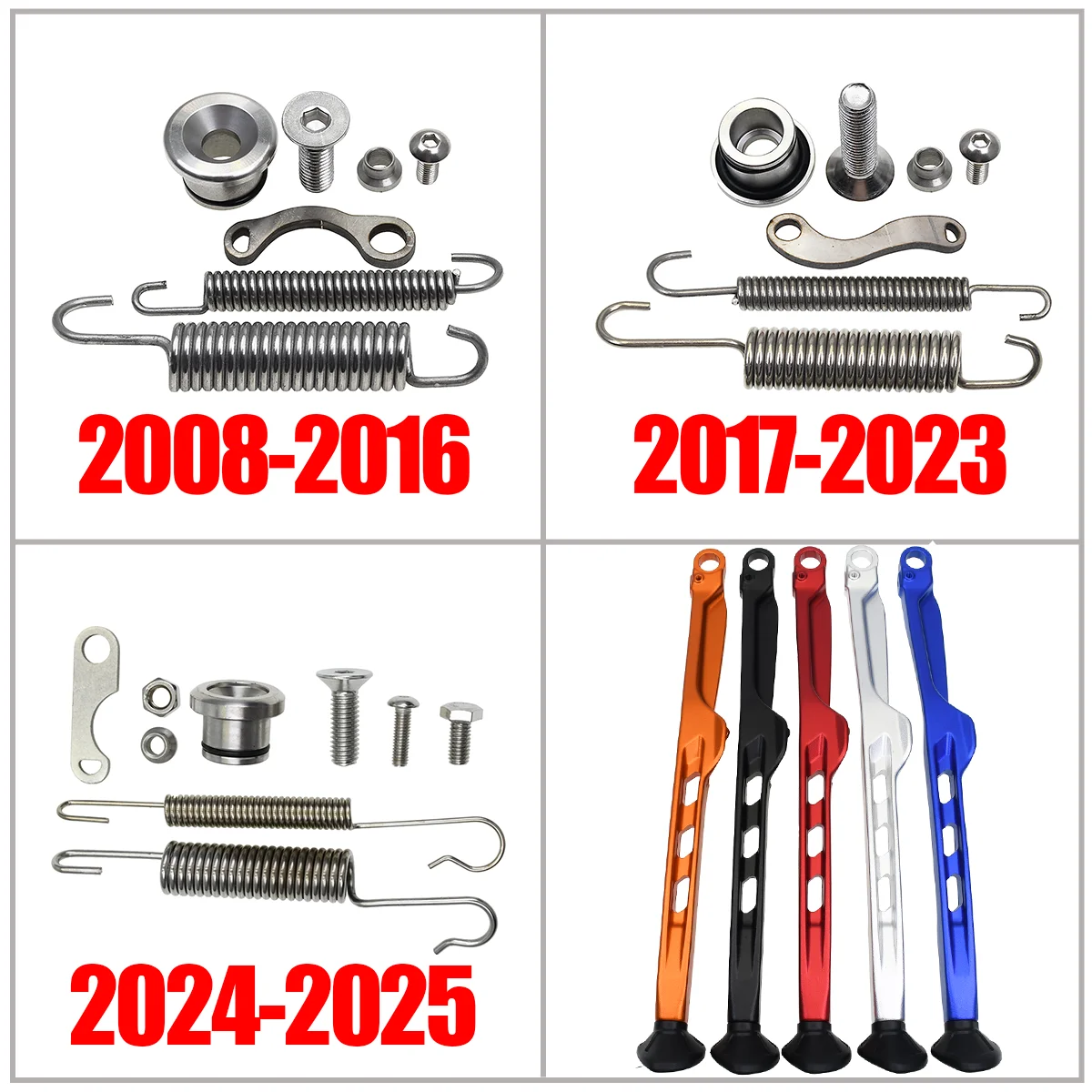 Upgraded Version Kickstand Side Stand+Spring Kit for Husqvarna FE TE FX TX for KTM Motocross SX SXF EXC EXCF XC XCF 2008 To 2025