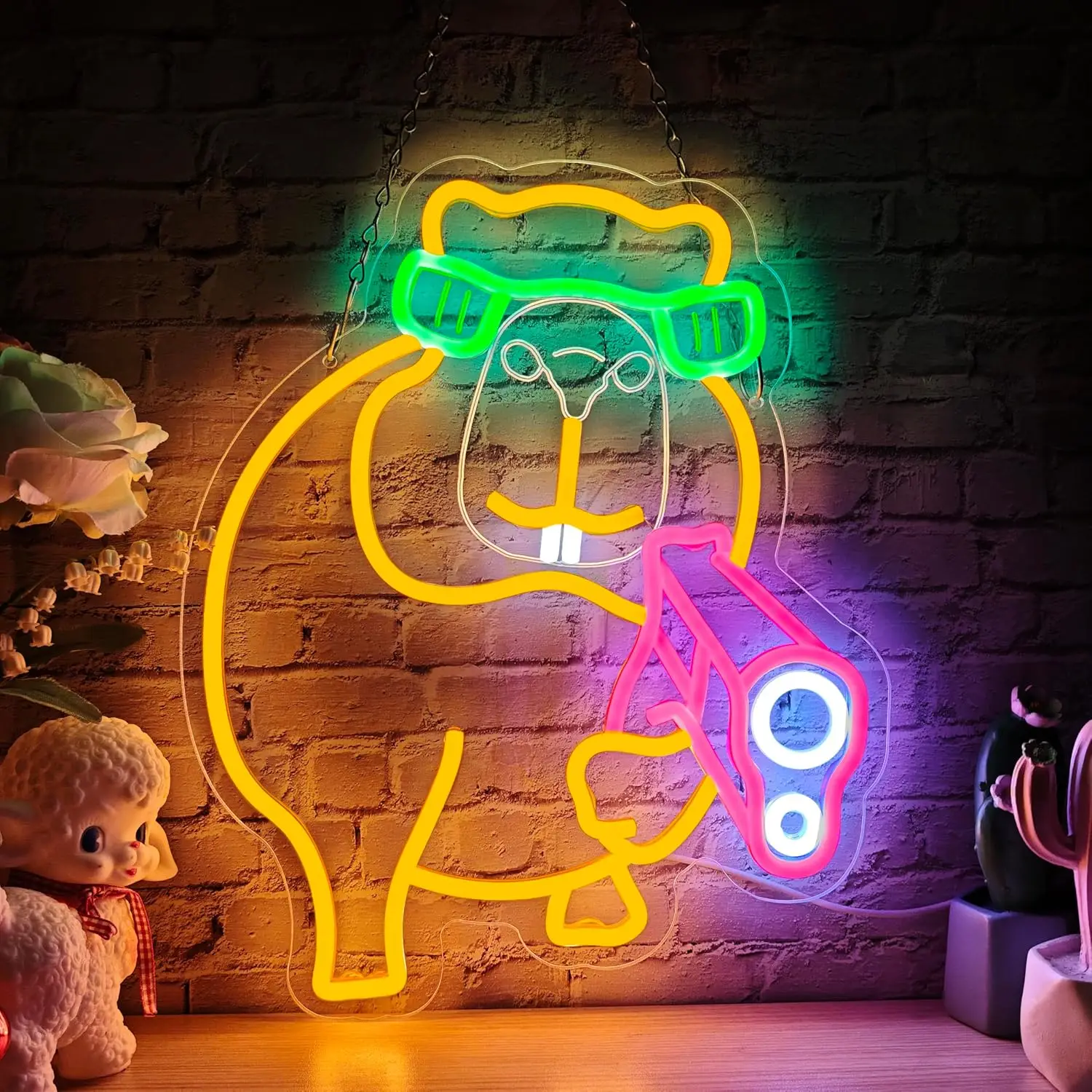 

Неоновая вывеска «Капибара» с USB-подсветкой и регулировкой яркости для гаража, бара, клуба, магазина, игровой комнаты, спальни, декоративный неоновый светильник, персонализированный подарок