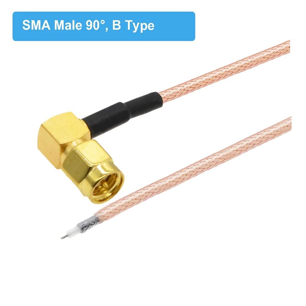 Single End Elbow SMA Male Right Angle Plug to PCB Soldering RG316 Pigtail Cable for WIFI Wireless Router GPS GPRS Wire Connector