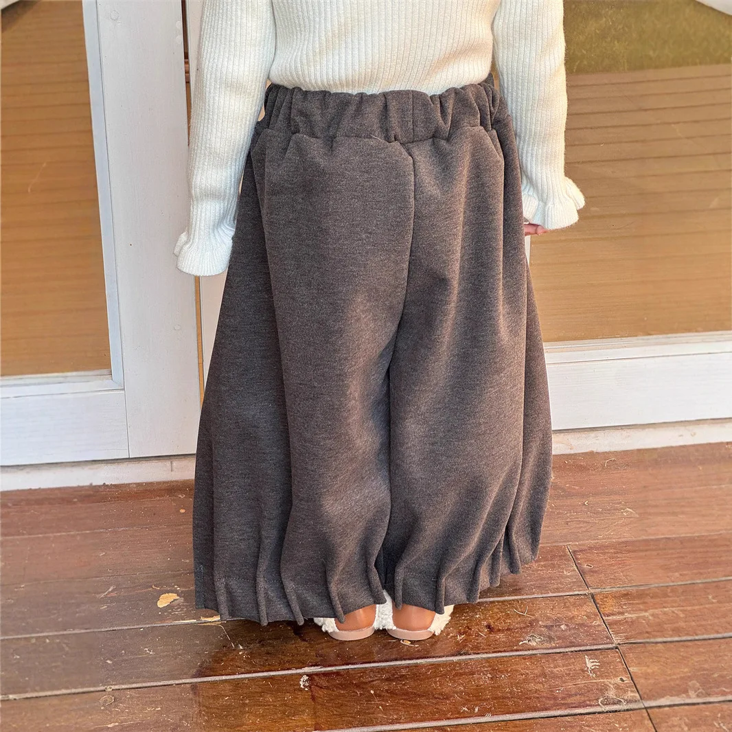 الفتيات السراويل الخريف والشتاء سميكة الصوفية واسعة الساق فانوس السراويل عارضة وعصرية تنوعا ارتداء اليومي
