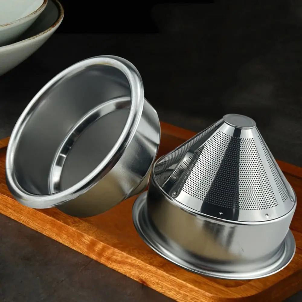 Coffee Accessories Conical Stainless Steel Coffee Filter 58mm Bottomless Coffee Funnel Fine Mesh Reusable Coffee Infuser Home